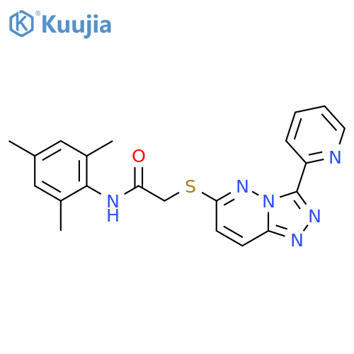 2-{3-(pyridin-2-yl)-1,2,4triazolo4,3-bpyridazin-6-ylsulfanyl}-N-(2,4,6-trimethylphenyl)acetamide structure