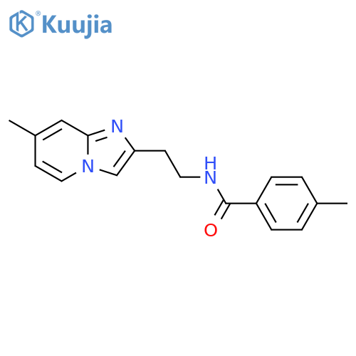 4-methyl-N-(2-{7-methylimidazo1,2-apyridin-2-yl}ethyl)benzamide structure