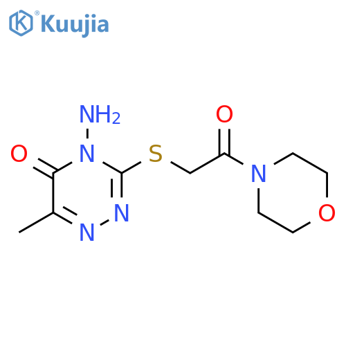 4-amino-6-methyl-3-{2-(morpholin-4-yl)-2-oxoethylsulfanyl}-4,5-dihydro-1,2,4-triazin-5-one structure