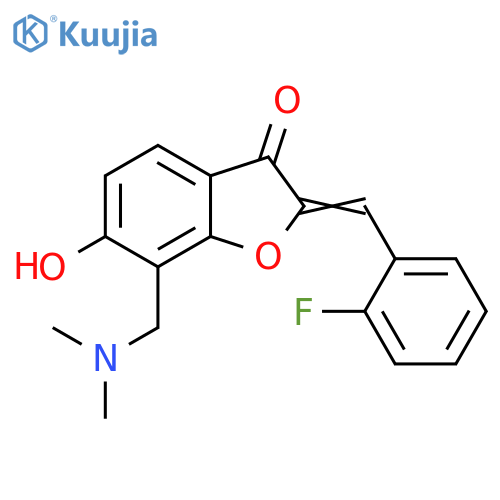 (2Z)-7-(dimethylamino)methyl-2-(2-fluorophenyl)methylidene-6-hydroxy-2,3-dihydro-1-benzofuran-3-one structure