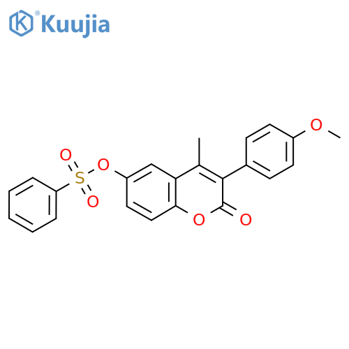 3-(4-methoxyphenyl)-4-methyl-2-oxo-2H-chromen-6-yl benzenesulfonate structure