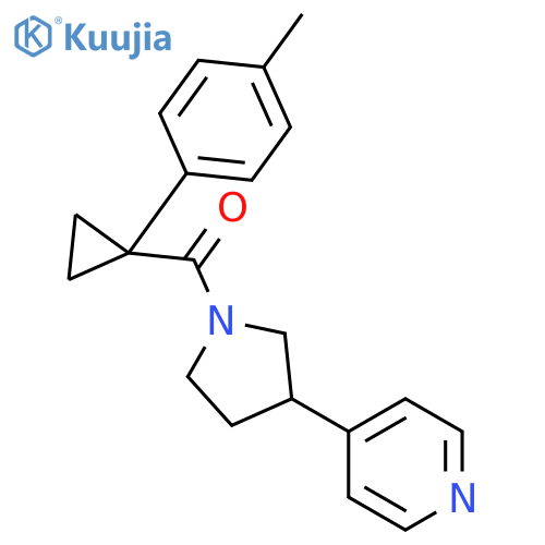 Pyrrolidine, 1-[[1-(4-methylphenyl)cyclopropyl]carbonyl]-3-(4-pyridinyl)- structure