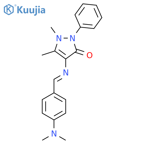 4-(E)-{4-(dimethylamino)phenylmethylidene}amino-1,5-dimethyl-2-phenyl-2,3-dihydro-1H-pyrazol-3-one structure