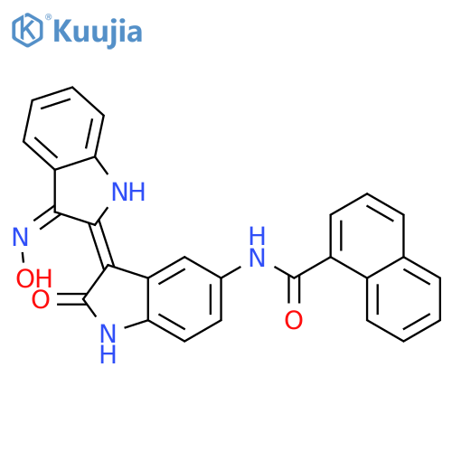 1-Naphthalenecarboxamide,N-[3-[1,3-dihydro-3-(hydroxyimino)-2H-indol-2-ylidene]-2,3-dihydro-2-oxo-1H-indol-5-yl]- structure