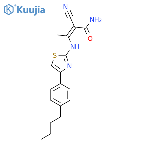 3-{[4-(4-Butylphenyl)-1,3-thiazol-2-yl]amino}-2-cyanobut-2-enamide structure