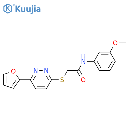 2-{6-(furan-2-yl)pyridazin-3-ylsulfanyl}-N-(3-methoxyphenyl)acetamide structure
