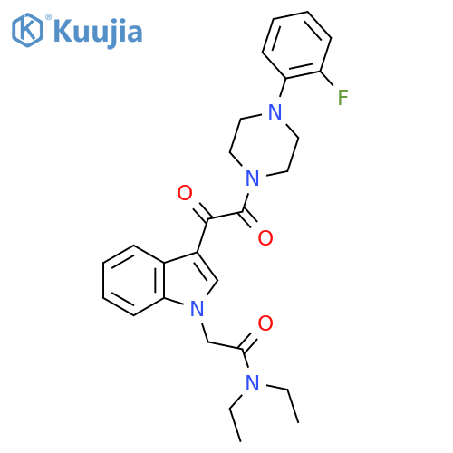 N,N-diethyl-2-(3-{2-4-(2-fluorophenyl)piperazin-1-yl-2-oxoacetyl}-1H-indol-1-yl)acetamide structure