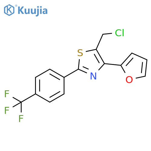 Thiazole, 5-(chloromethyl)-4-(2-furanyl)-2-[4-(trifluoromethyl)phenyl]- structure