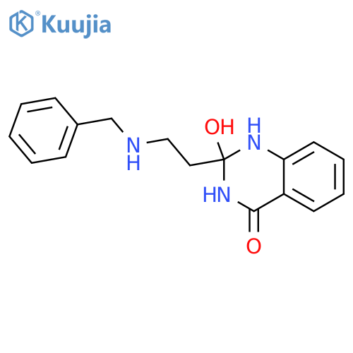 4(1H)-Quinazolinone,2,3-dihydro-2-hydroxy-2-[2-[(phenylmethyl)amino]ethyl]- structure