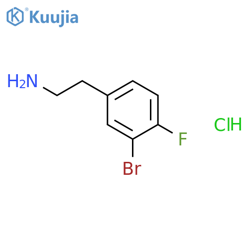2-(3-Bromo-4-fluorophenyl)ethan-1-amine Hydrochloride structure