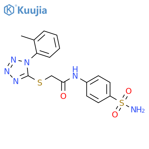 2-{1-(2-methylphenyl)-1H-1,2,3,4-tetrazol-5-ylsulfanyl}-N-(4-sulfamoylphenyl)acetamide structure