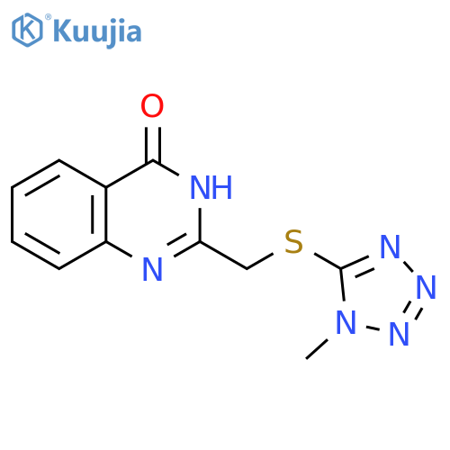 2-{(1-methyl-1H-1,2,3,4-tetrazol-5-yl)sulfanylmethyl}-3,4-dihydroquinazolin-4-one structure