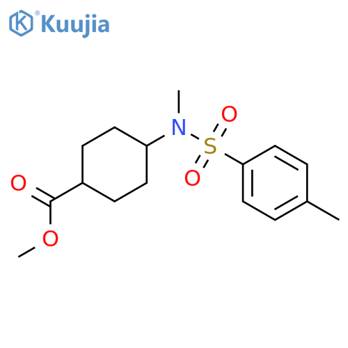 Cyclohexanecarboxylicacid, 4-[methyl[(4-methylphenyl)sulfonyl]amino]-, methyl ester, cis- structure