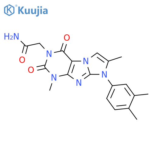 2-8-(3,4-dimethylphenyl)-1,7-dimethyl-2,4-dioxo-1H,2H,3H,4H,8H-imidazo1,2-gpurin-3-ylacetamide structure