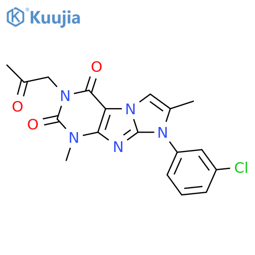 8-(3-chlorophenyl)-1,7-dimethyl-3-(2-oxopropyl)-1H,2H,3H,4H,8H-imidazo1,2-gpurine-2,4-dione structure
