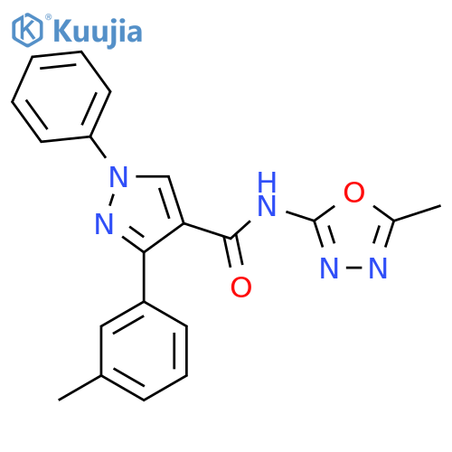 N-(5-methyl-1,3,4-oxadiazol-2-yl)-3-(3-methylphenyl)-1-phenyl-1H-pyrazole-4-carboxamide structure