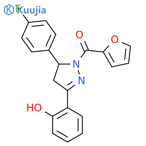 2-5-(4-fluorophenyl)-1-(furan-2-carbonyl)-4,5-dihydro-1H-pyrazol-3-ylphenol structure