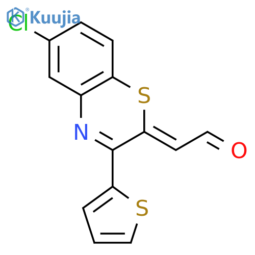 Acetaldehyde, [6-chloro-3-(2-thienyl)-2H-1,4-benzothiazin-2-ylidene]- structure