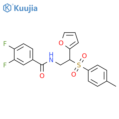 3,4-difluoro-N-2-(furan-2-yl)-2-(4-methylbenzenesulfonyl)ethylbenzamide structure