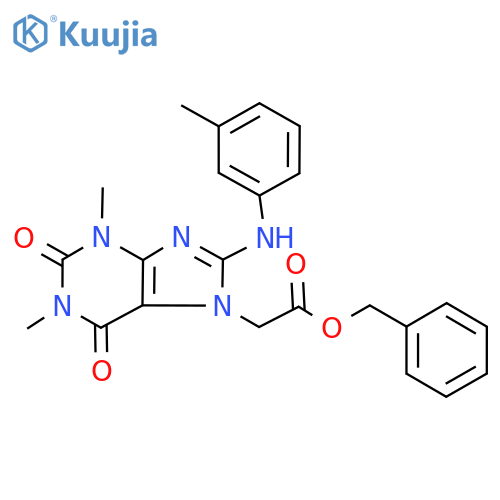 benzyl 2-{1,3-dimethyl-8-(3-methylphenyl)amino-2,6-dioxo-2,3,6,7-tetrahydro-1H-purin-7-yl}acetate structure
