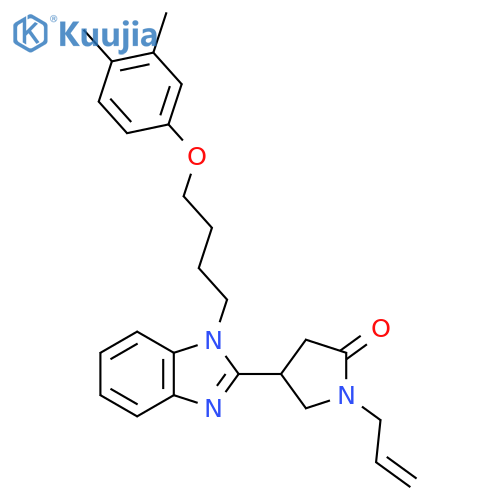 4-{1-4-(3,4-dimethylphenoxy)butyl-1H-1,3-benzodiazol-2-yl}-1-(prop-2-en-1-yl)pyrrolidin-2-one structure
