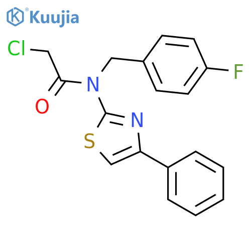 2-chloro-N-(4-fluorophenyl)methyl-N-(4-phenyl-1,3-thiazol-2-yl)acetamide structure