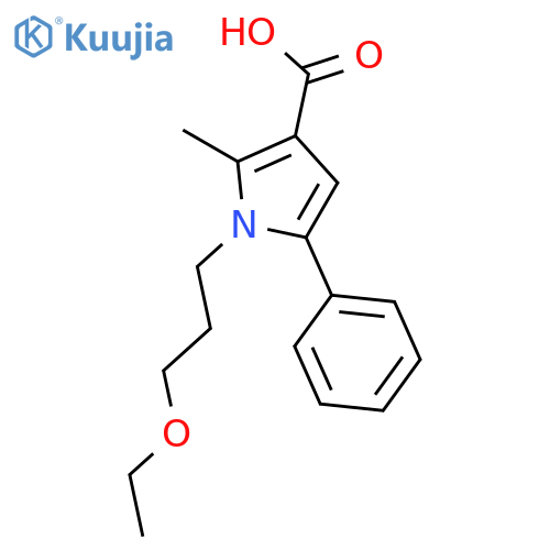 1-(3-Ethoxypropyl)-2-methyl-5-phenyl-1H-pyrrole-3-carboxylic acid structure
