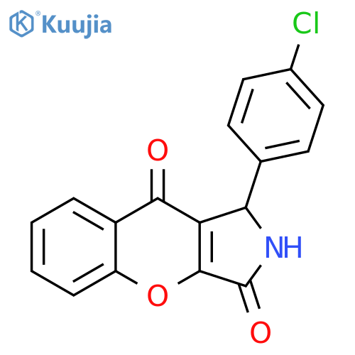 1-(4-chlorophenyl)-1H,2H,3H,9H-chromeno2,3-cpyrrole-3,9-dione structure