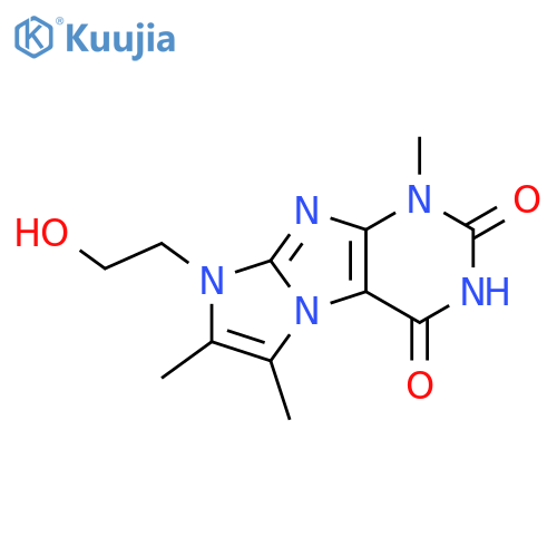 8-(2-hydroxyethyl)-1,6,7-trimethyl-1H,2H,3H,4H,8H-imidazo1,2-gpurine-2,4-dione structure