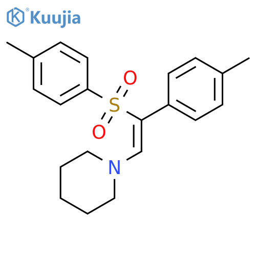 Piperidine, 1-[2-(4-methylphenyl)-2-[(4-methylphenyl)sulfonyl]ethenyl]- structure