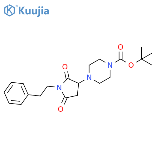 tert-butyl 4-2,5-dioxo-1-(2-phenylethyl)pyrrolidin-3-ylpiperazine-1-carboxylate structure