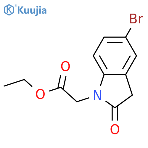 Ethyl 2-(5-bromo-2-oxoindolin-1-yl)acetate structure