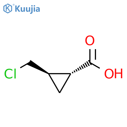 trans-2-(chloromethyl)cyclopropanecarboxylic acid structure