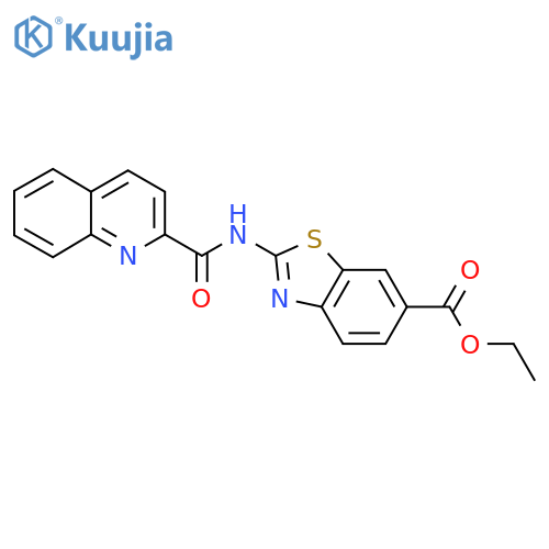 ethyl 2-(quinoline-2-amido)-1,3-benzothiazole-6-carboxylate structure