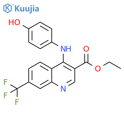 ethyl 4-(4-hydroxyphenyl)amino-7-(trifluoromethyl)quinoline-3-carboxylate structure