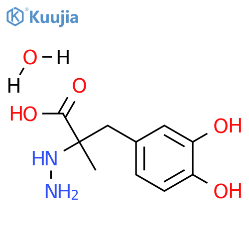 3-(3,4-dihydroxyphenyl)-2-hydrazinyl-2-methylpropanoic acid hydrate structure