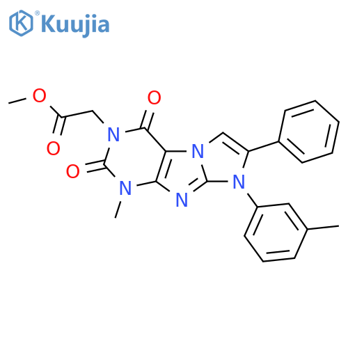 methyl 2-1-methyl-8-(3-methylphenyl)-2,4-dioxo-7-phenyl-1H,2H,3H,4H,8H-imidazo1,2-gpurin-3-ylacetate structure