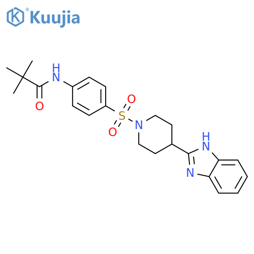 N-(4-{4-(1H-1,3-benzodiazol-2-yl)piperidin-1-ylsulfonyl}phenyl)-2,2-dimethylpropanamide structure