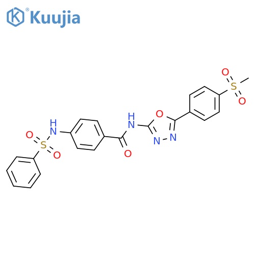 4-benzenesulfonamido-N-5-(4-methanesulfonylphenyl)-1,3,4-oxadiazol-2-ylbenzamide structure