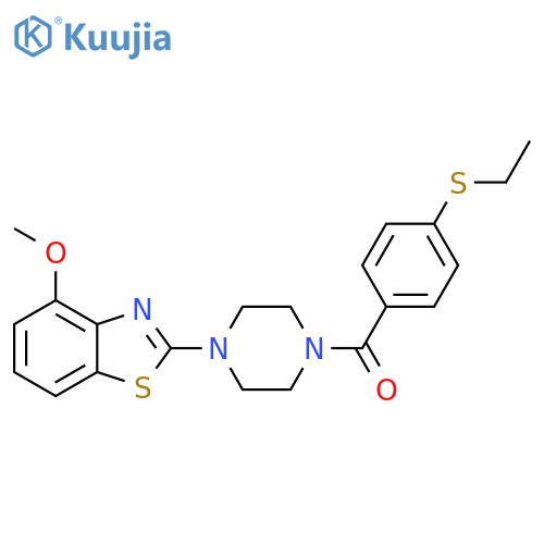 2-{4-4-(ethylsulfanyl)benzoylpiperazin-1-yl}-4-methoxy-1,3-benzothiazole structure