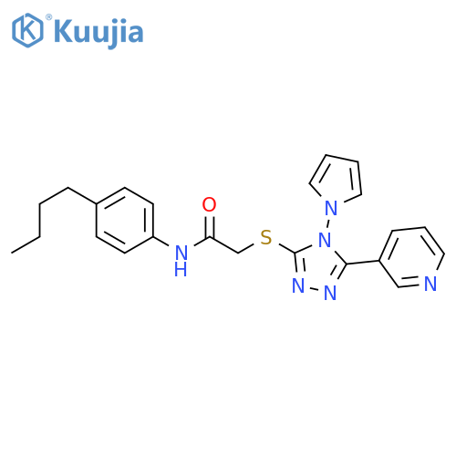 N-(4-butylphenyl)-2-{5-(pyridin-3-yl)-4-(1H-pyrrol-1-yl)-4H-1,2,4-triazol-3-ylsulfanyl}acetamide structure