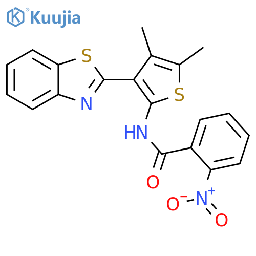 N-3-(1,3-benzothiazol-2-yl)-4,5-dimethylthiophen-2-yl-2-nitrobenzamide structure
