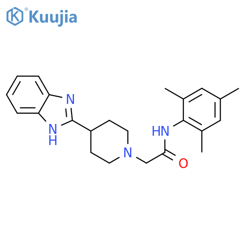 2-4-(1H-1,3-benzodiazol-2-yl)piperidin-1-yl-N-(2,4,6-trimethylphenyl)acetamide structure