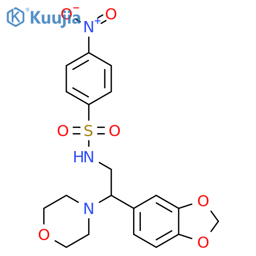 N-2-(2H-1,3-benzodioxol-5-yl)-2-(morpholin-4-yl)ethyl-4-nitrobenzene-1-sulfonamide structure