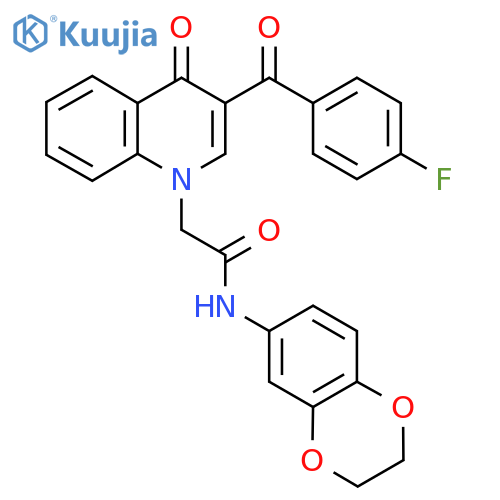 N-(2,3-dihydro-1,4-benzodioxin-6-yl)-2-3-(4-fluorobenzoyl)-4-oxo-1,4-dihydroquinolin-1-ylacetamide structure