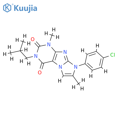 8-(4-chlorophenyl)-1,7-dimethyl-3-(2-methylpropyl)-1H,2H,3H,4H,8H-imidazo1,2-gpurine-2,4-dione structure