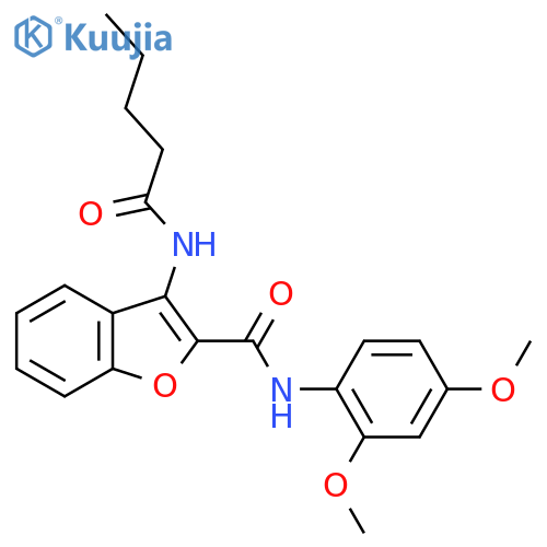 N-(2,4-dimethoxyphenyl)-3-pentanamido-1-benzofuran-2-carboxamide structure