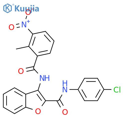 N-(4-chlorophenyl)-3-(2-methyl-3-nitrobenzamido)-1-benzofuran-2-carboxamide structure