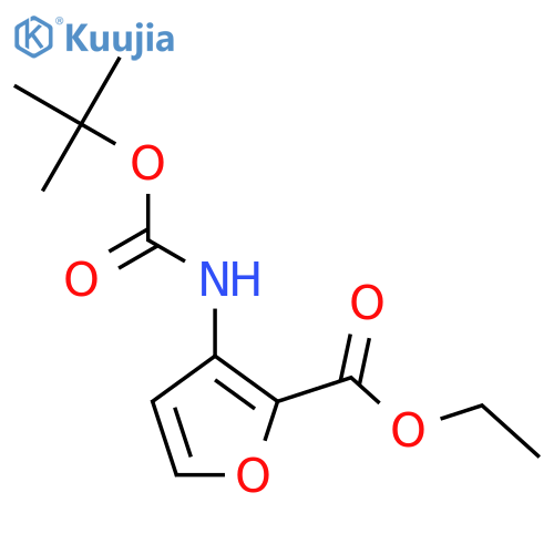 Ethyl 3-((tert-butoxycarbonyl)amino)furan-2-carboxylate structure