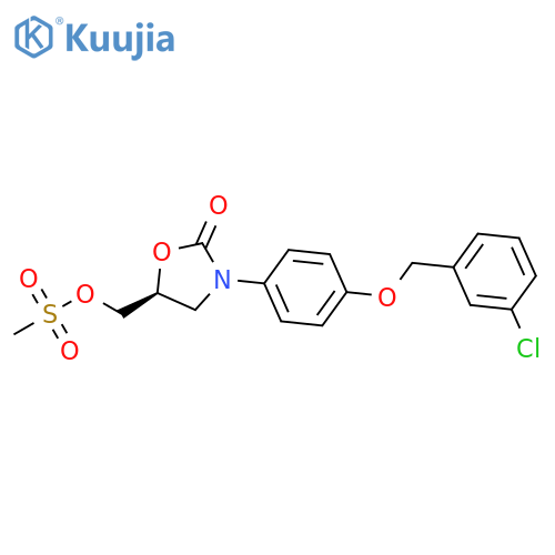 2-Oxazolidinone,3-[4-[(3-chlorophenyl)methoxy]phenyl]-5-[[(methylsulfonyl)oxy]methyl]-,(S)- structure
